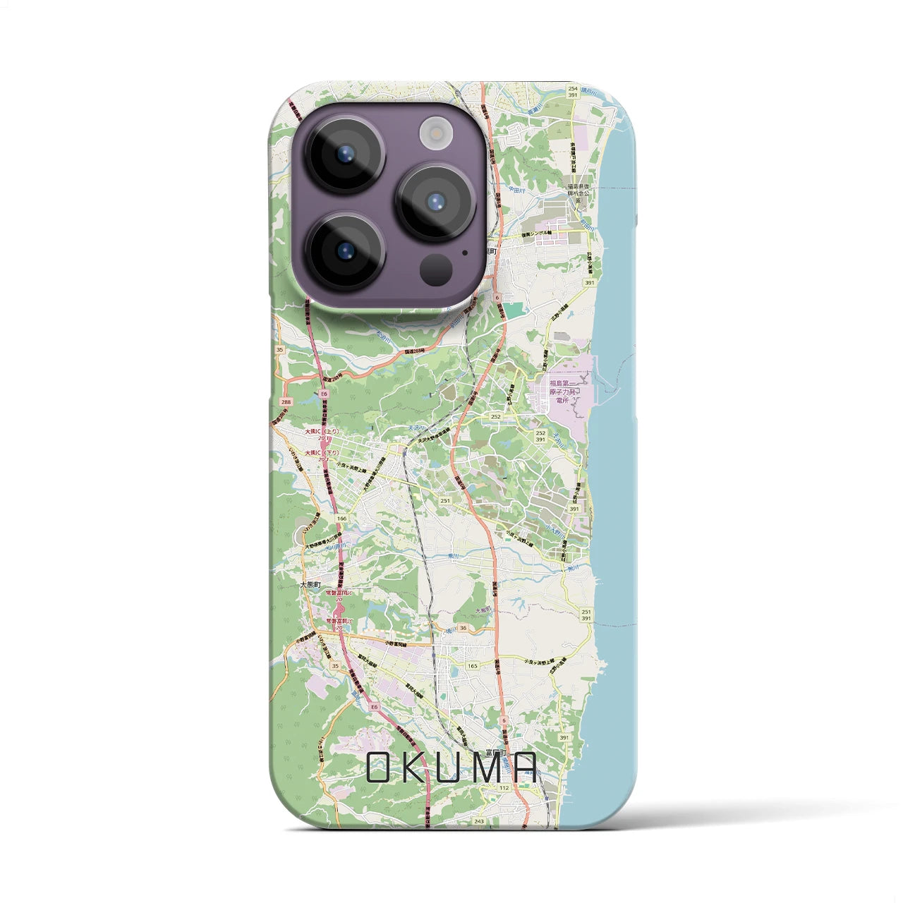 【大熊（福島県）】地図柄iPhoneケース（バックカバータイプ）