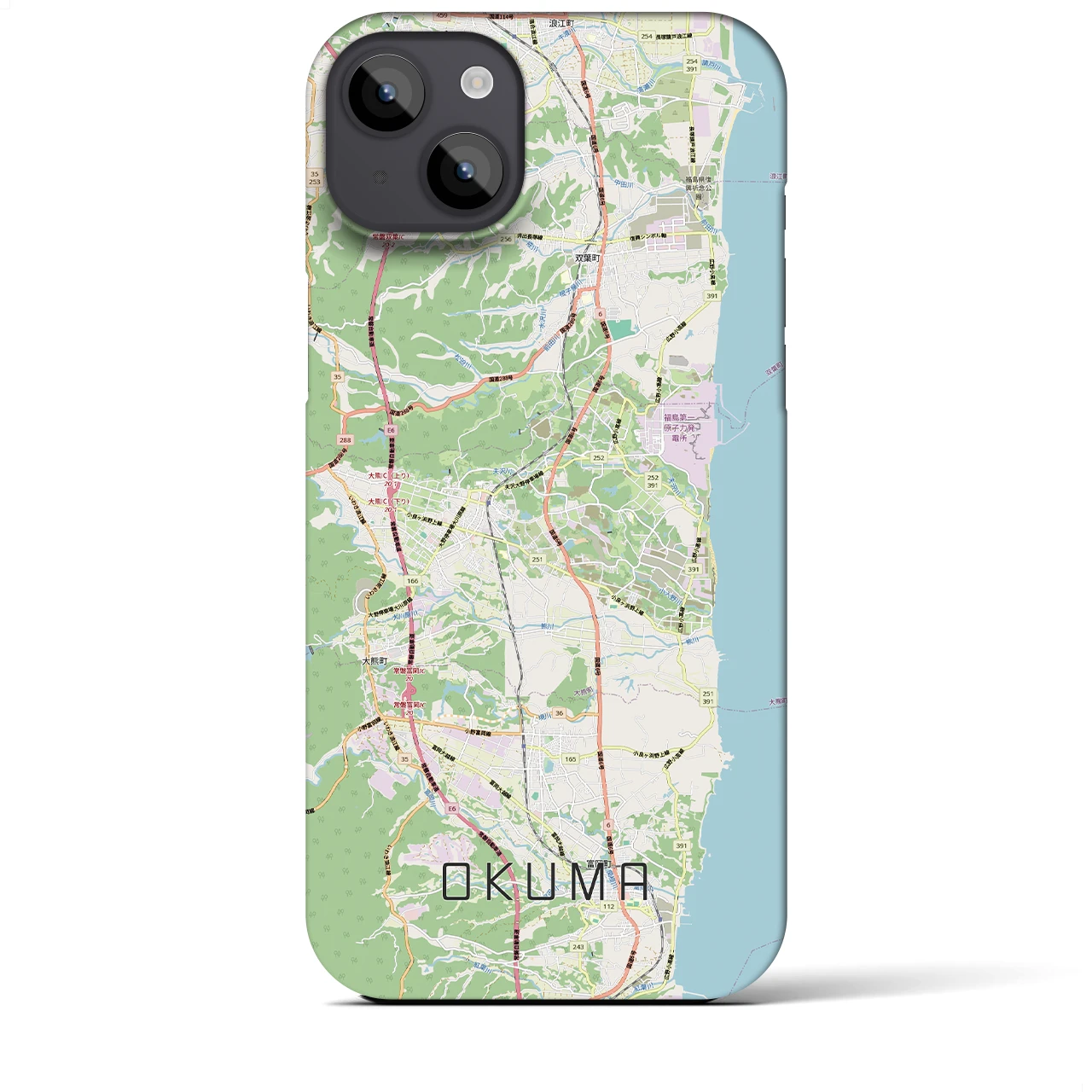 【大熊（福島県）】地図柄iPhoneケース（バックカバータイプ）