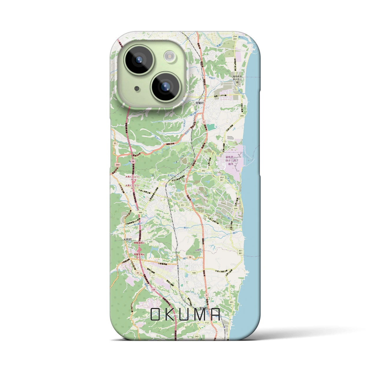 【大熊（福島県）】地図柄iPhoneケース（バックカバータイプ）