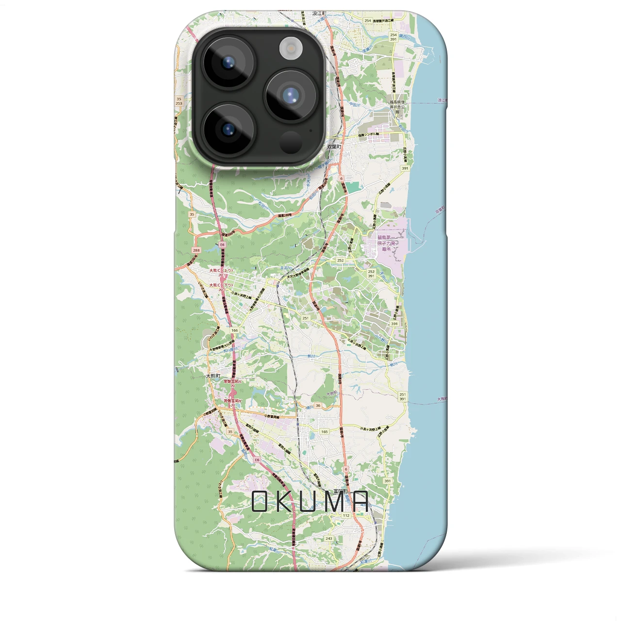 【大熊（福島県）】地図柄iPhoneケース（バックカバータイプ）