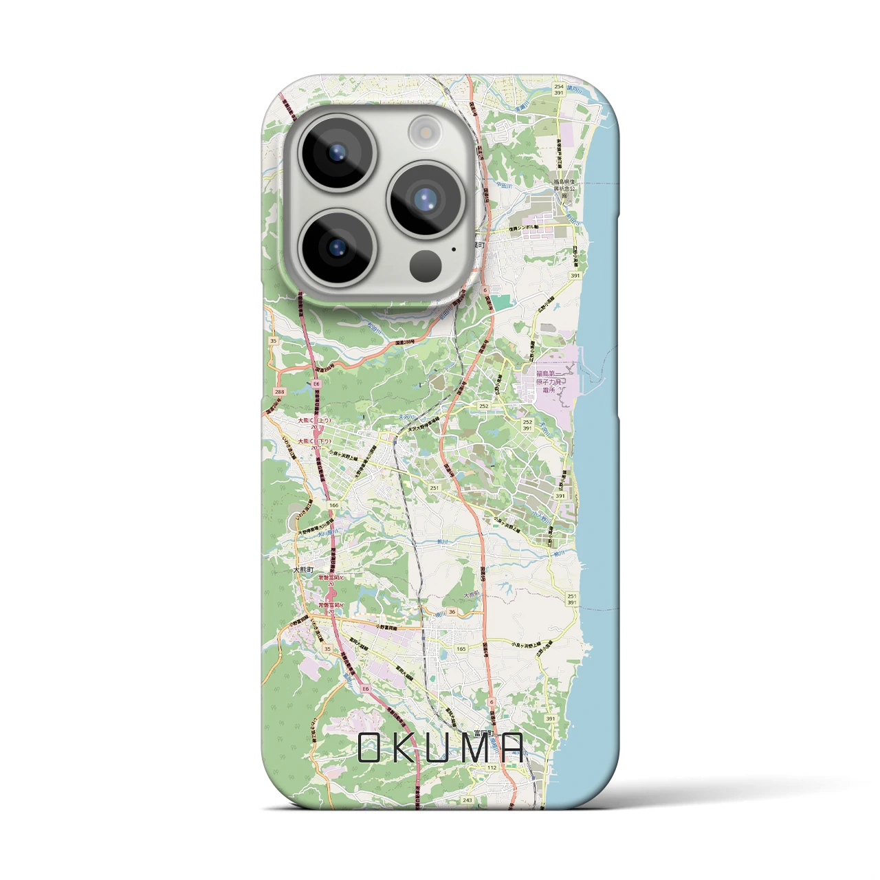 【大熊（福島県）】地図柄iPhoneケース（バックカバータイプ）