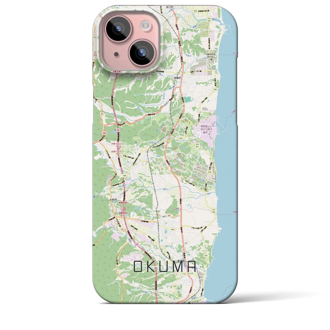 【大熊（福島県）】地図柄iPhoneケース（バックカバータイプ）
