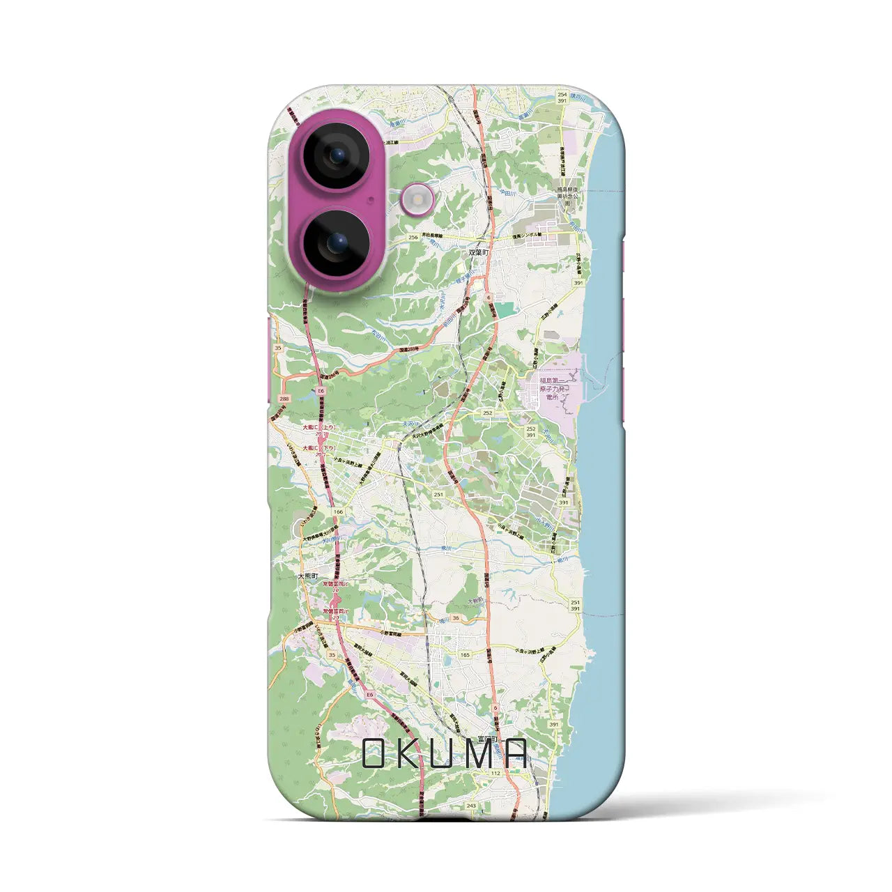 【大熊（福島県）】地図柄iPhoneケース（バックカバータイプ）