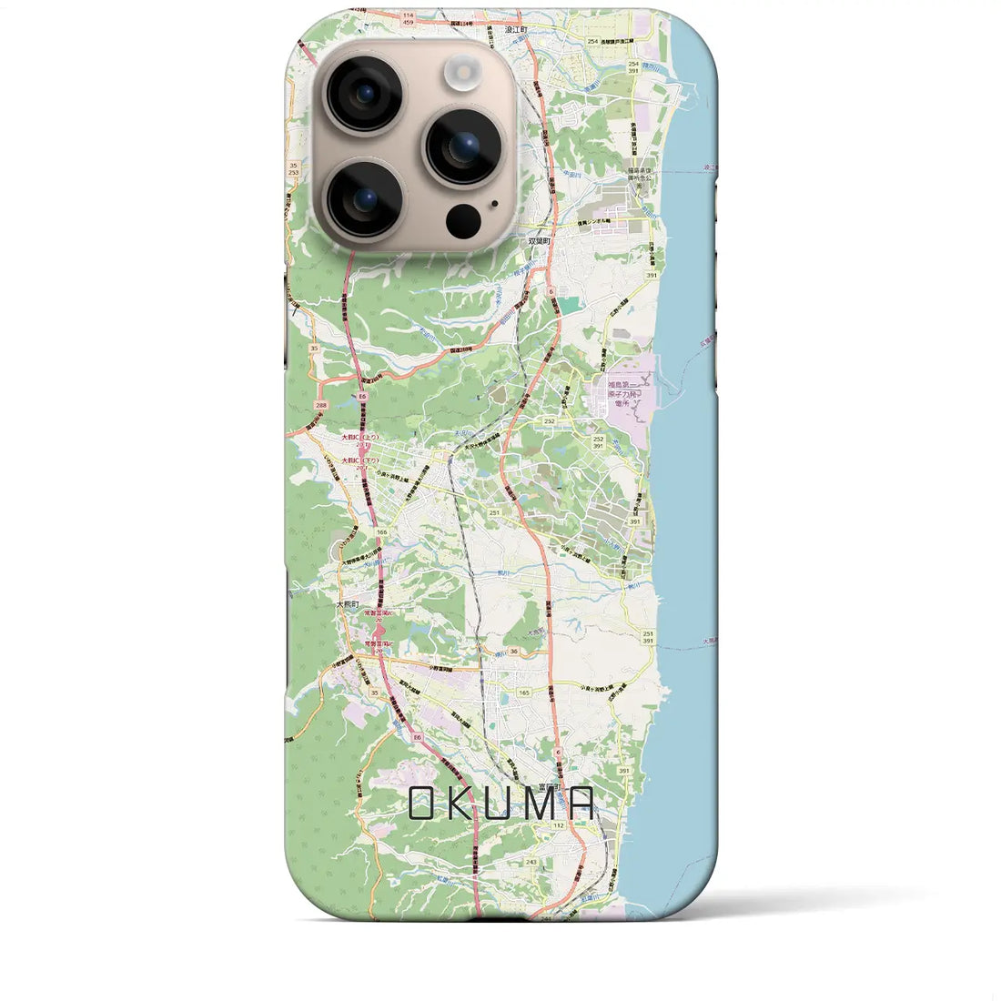 【大熊（福島県）】地図柄iPhoneケース（バックカバータイプ）