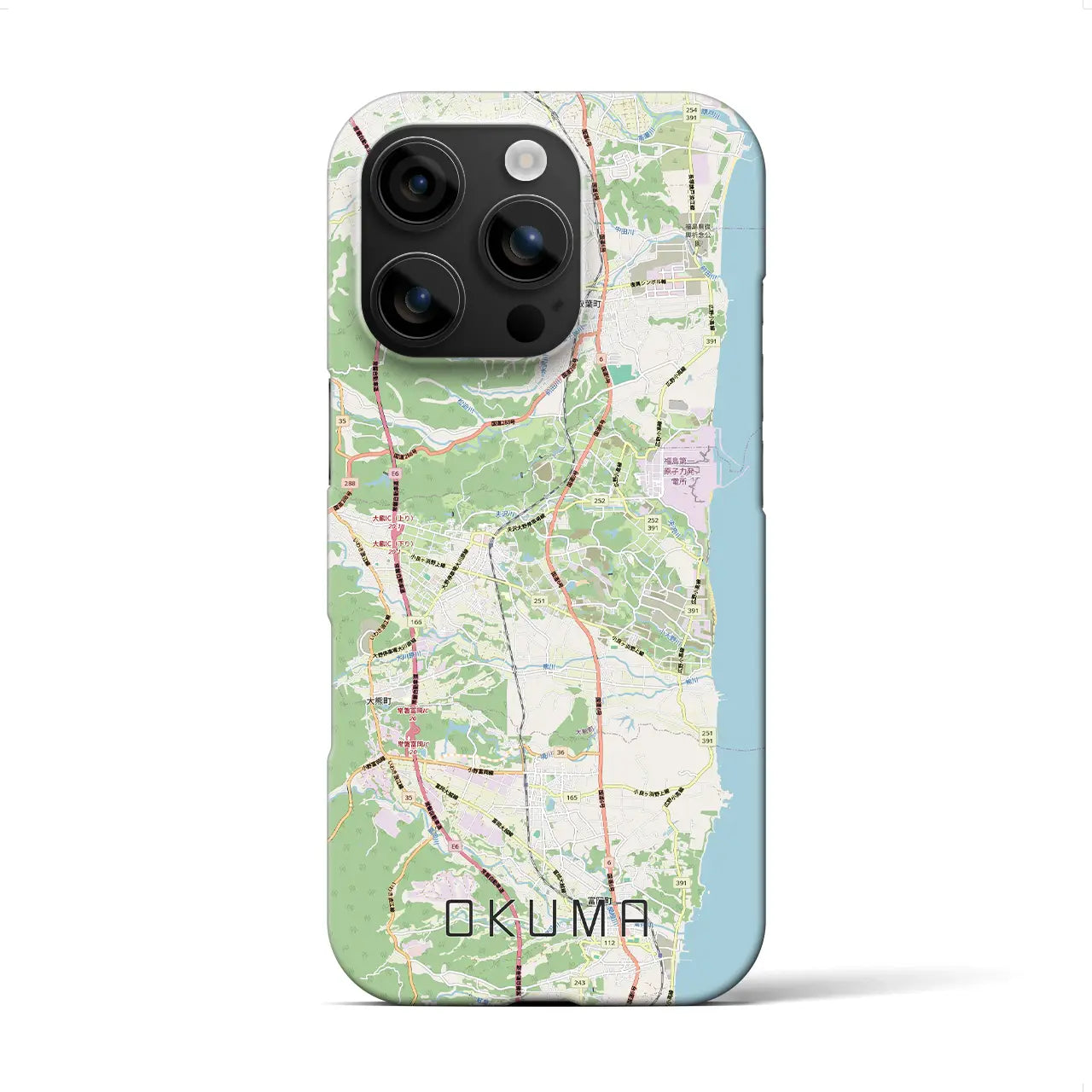 【大熊（福島県）】地図柄iPhoneケース（バックカバータイプ）