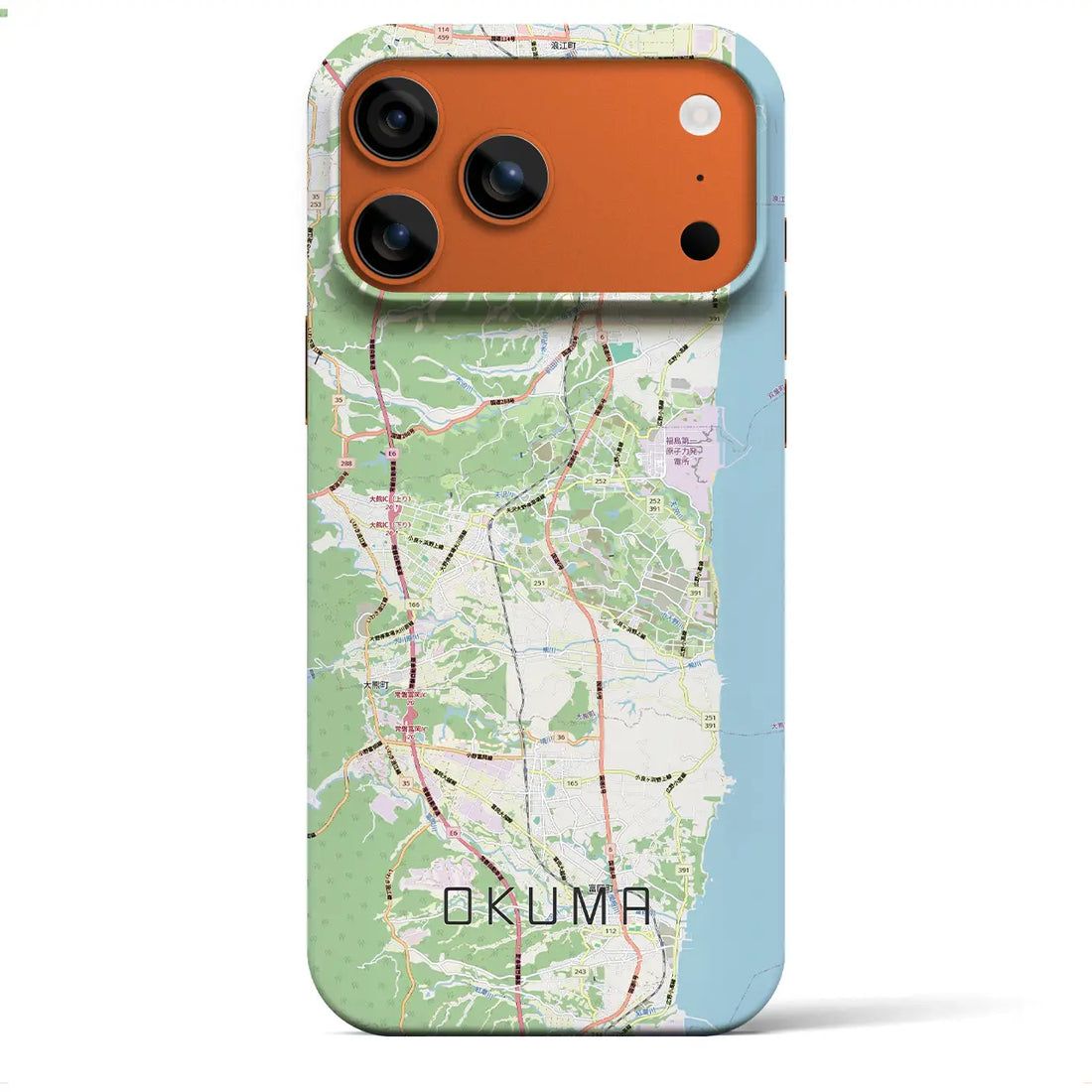 【大熊(福島県)】地図柄iPhoneケース(バックカバータイプ)ブラック・iPhone 17 Pro Max 用