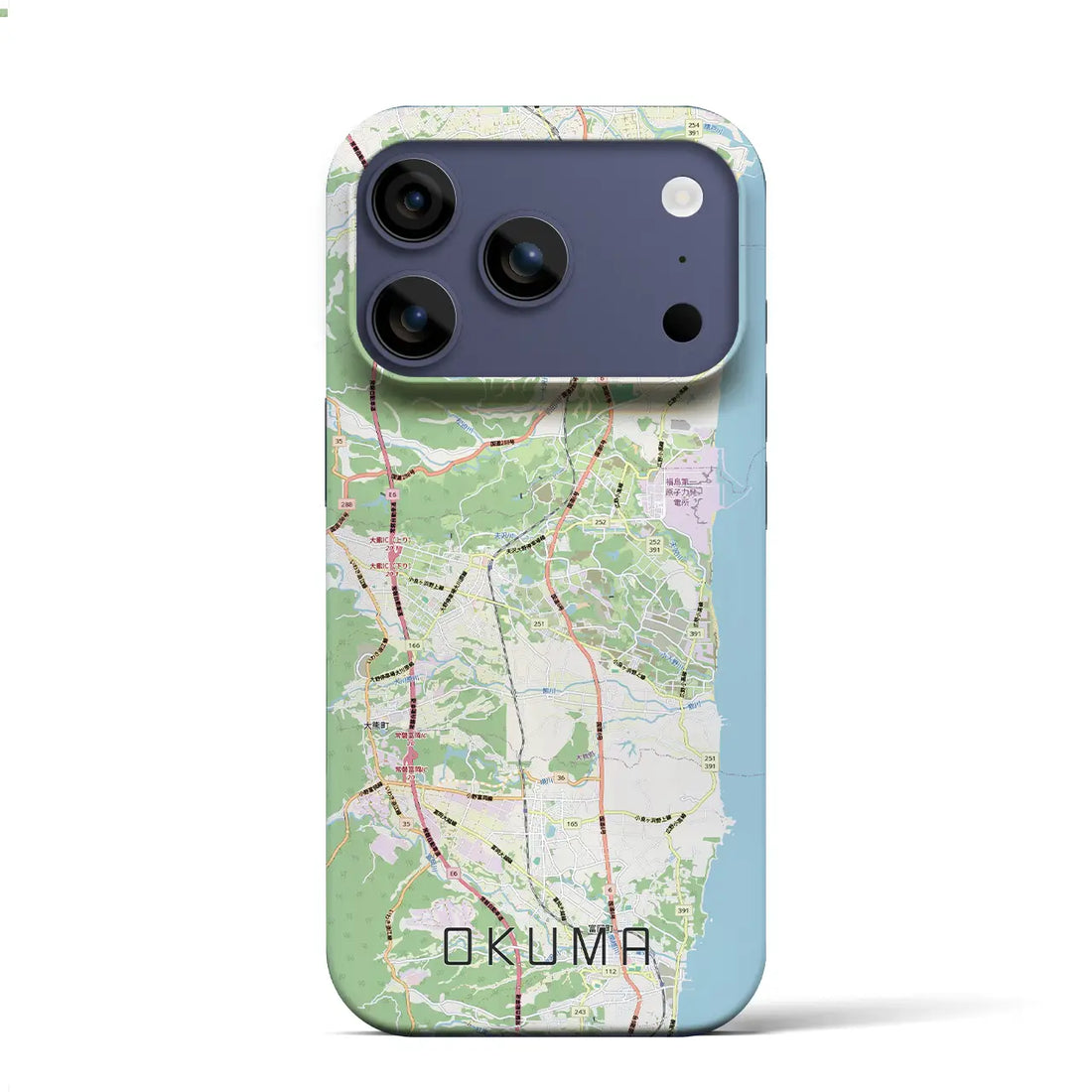 【大熊（福島県）】地図柄iPhoneケース（バックカバータイプ）ナチュラル・iPhone 17 Pro Max 用