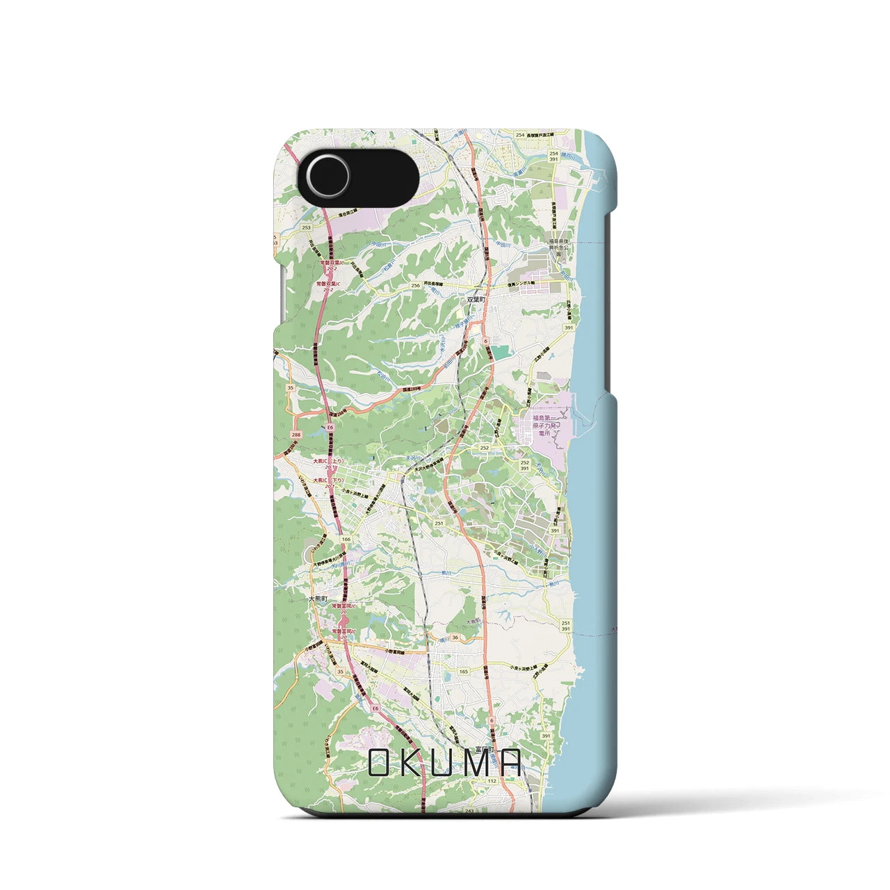 【大熊（福島県）】地図柄iPhoneケース（バックカバータイプ）