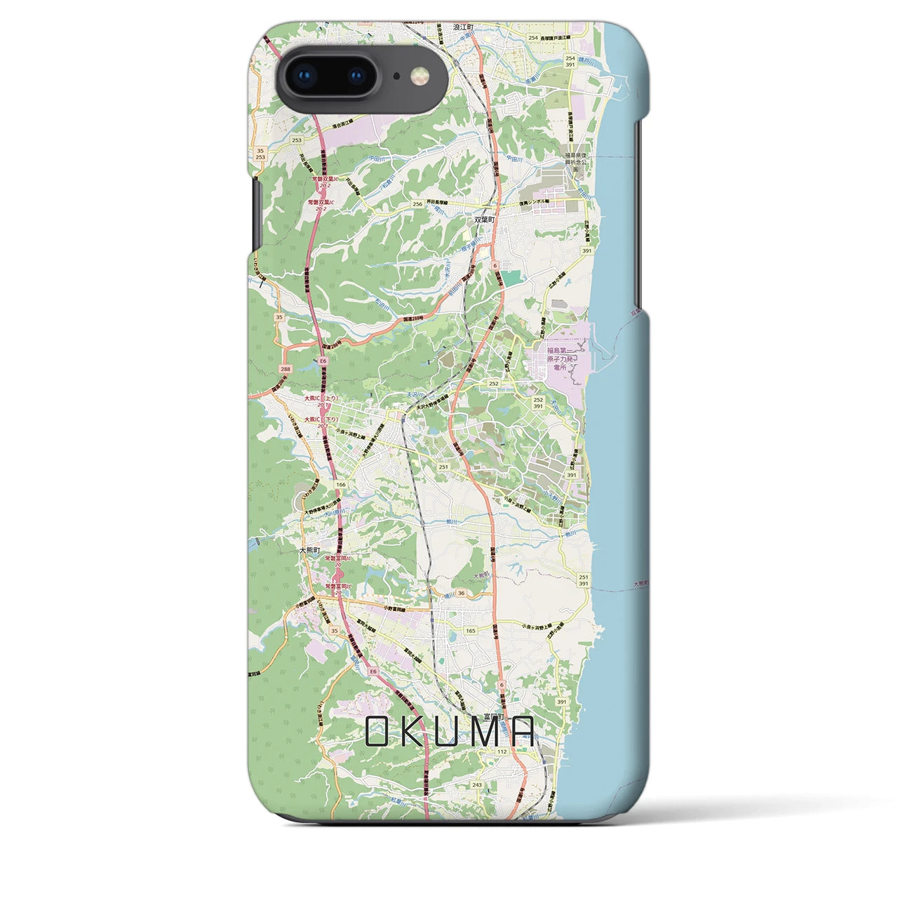 【大熊（福島県）】地図柄iPhoneケース（バックカバータイプ）