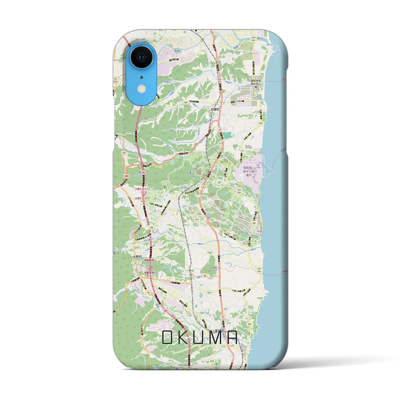 【大熊（福島県）】地図柄iPhoneケース（バックカバータイプ）