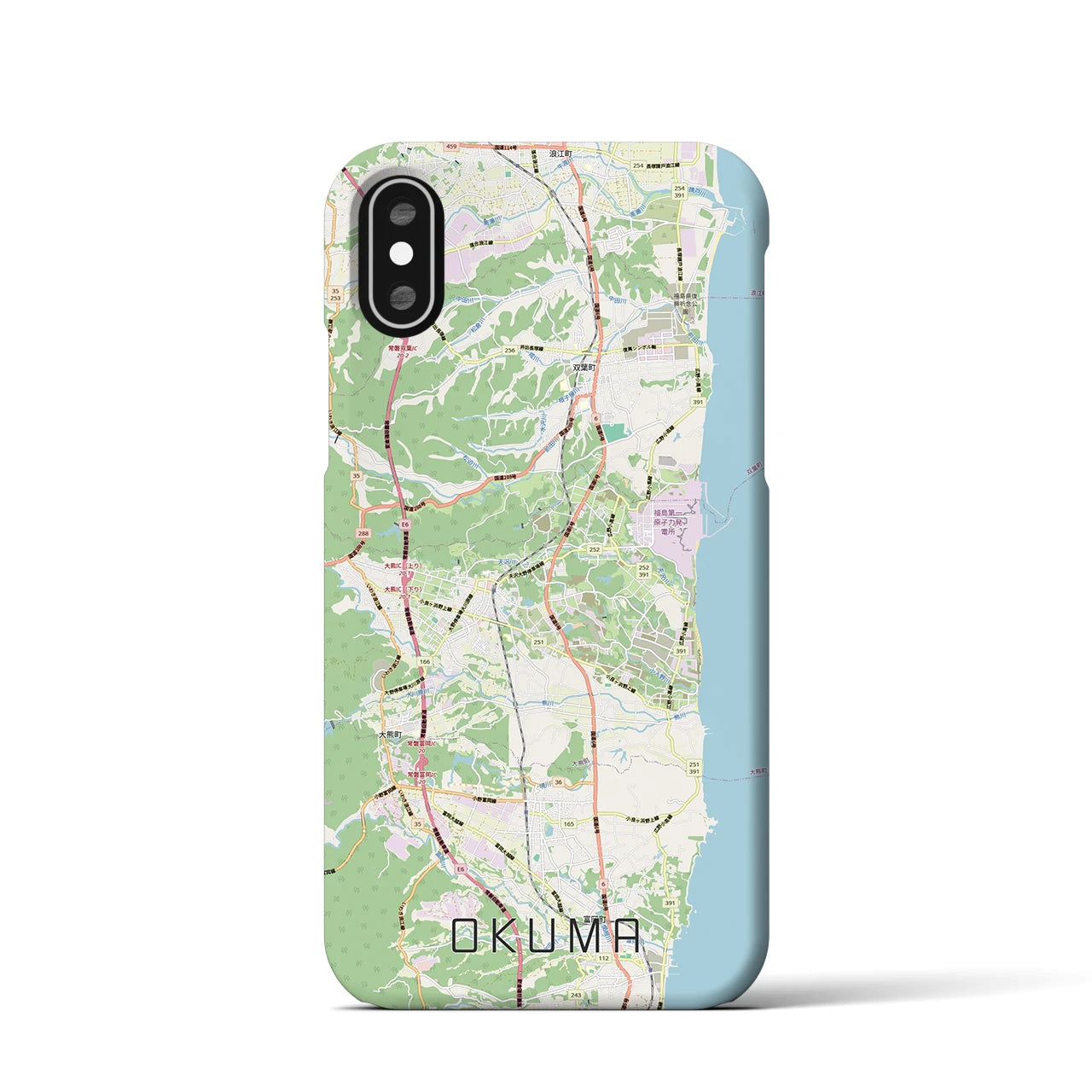 【大熊（福島県）】地図柄iPhoneケース（バックカバータイプ）