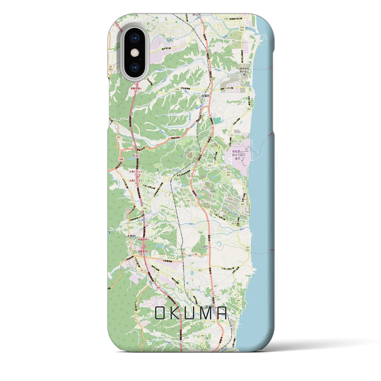 【大熊（福島県）】地図柄iPhoneケース（バックカバータイプ）