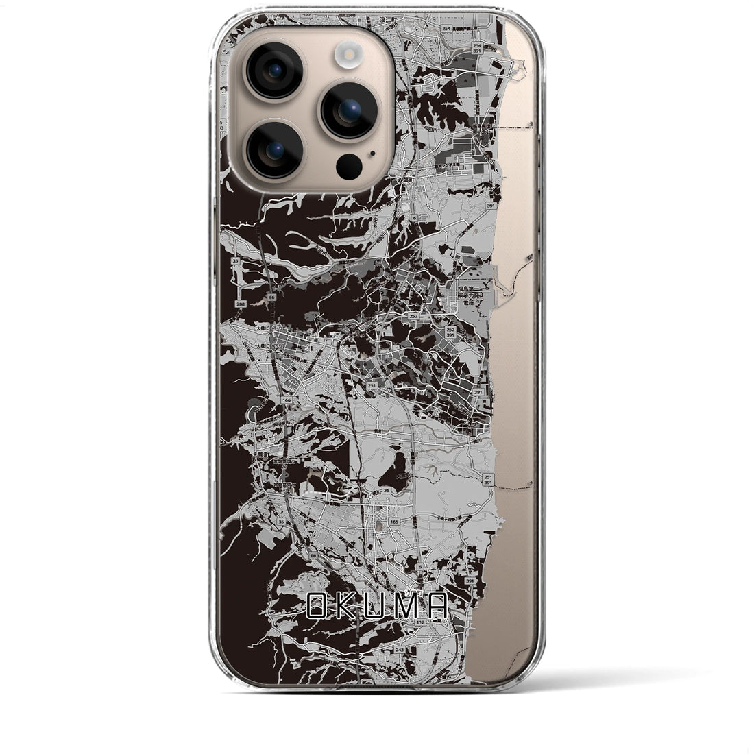 【大熊(福島県)】地図柄iPhoneケース(クリアタイプ)