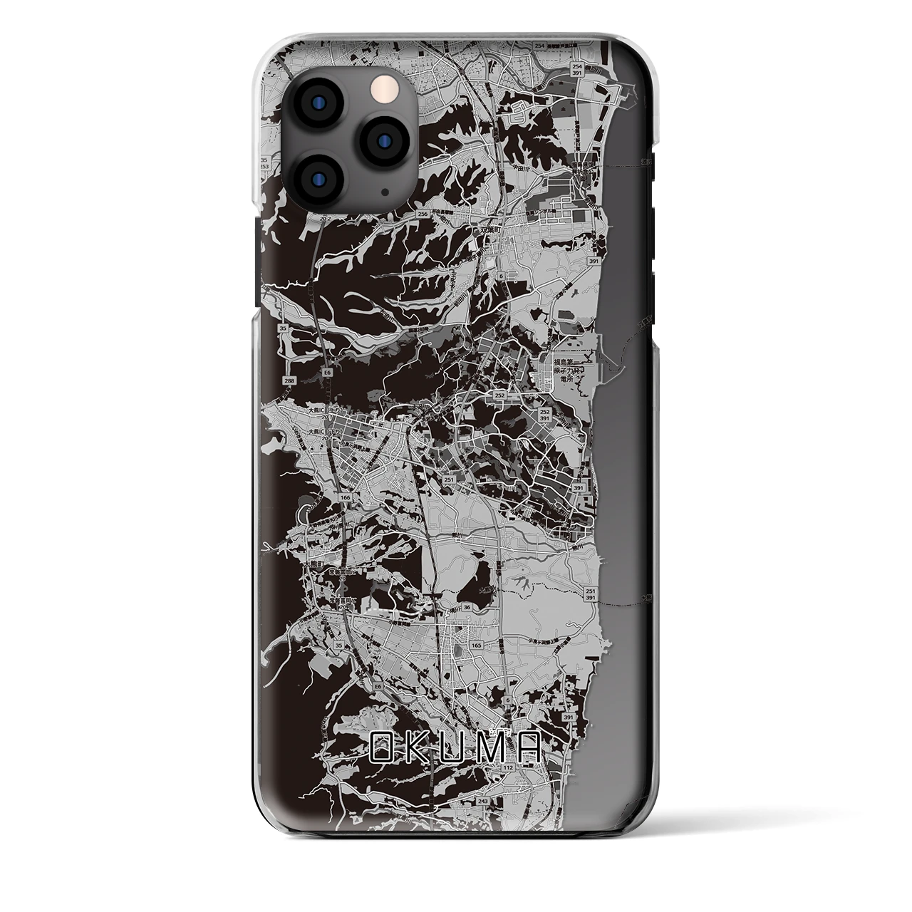 【大熊（福島県）】地図柄iPhoneケース（クリアタイプ）