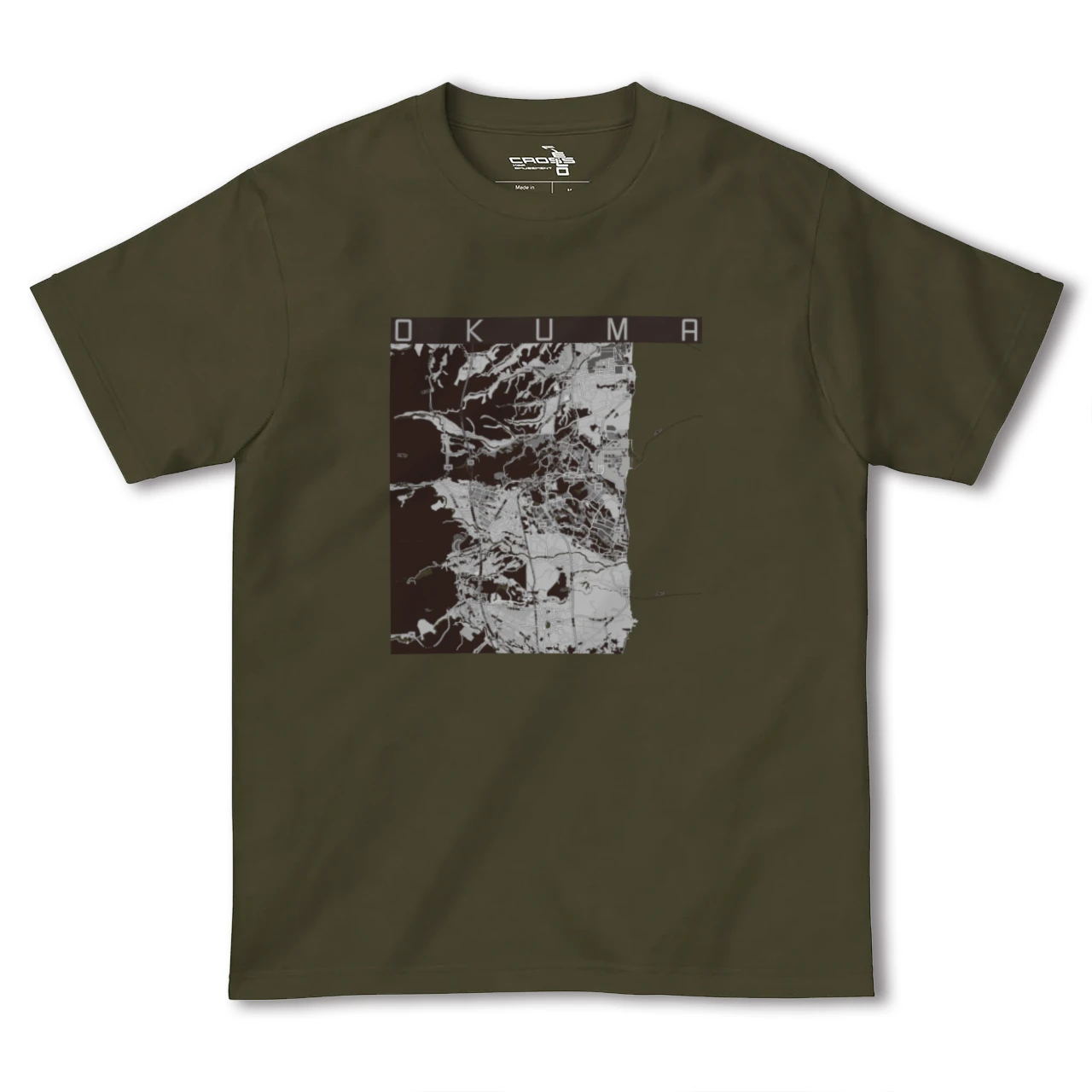 【大熊（福島県）】地図柄ヘビーウェイトTシャツ