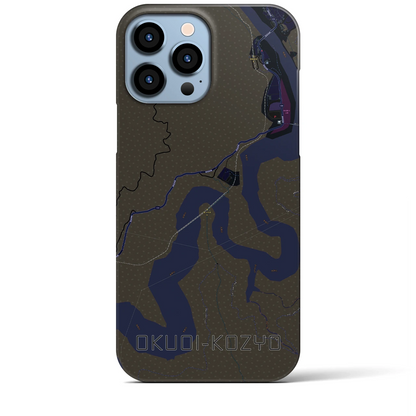 【奥大井湖上（静岡県）】地図柄iPhoneケース（バックカバータイプ）