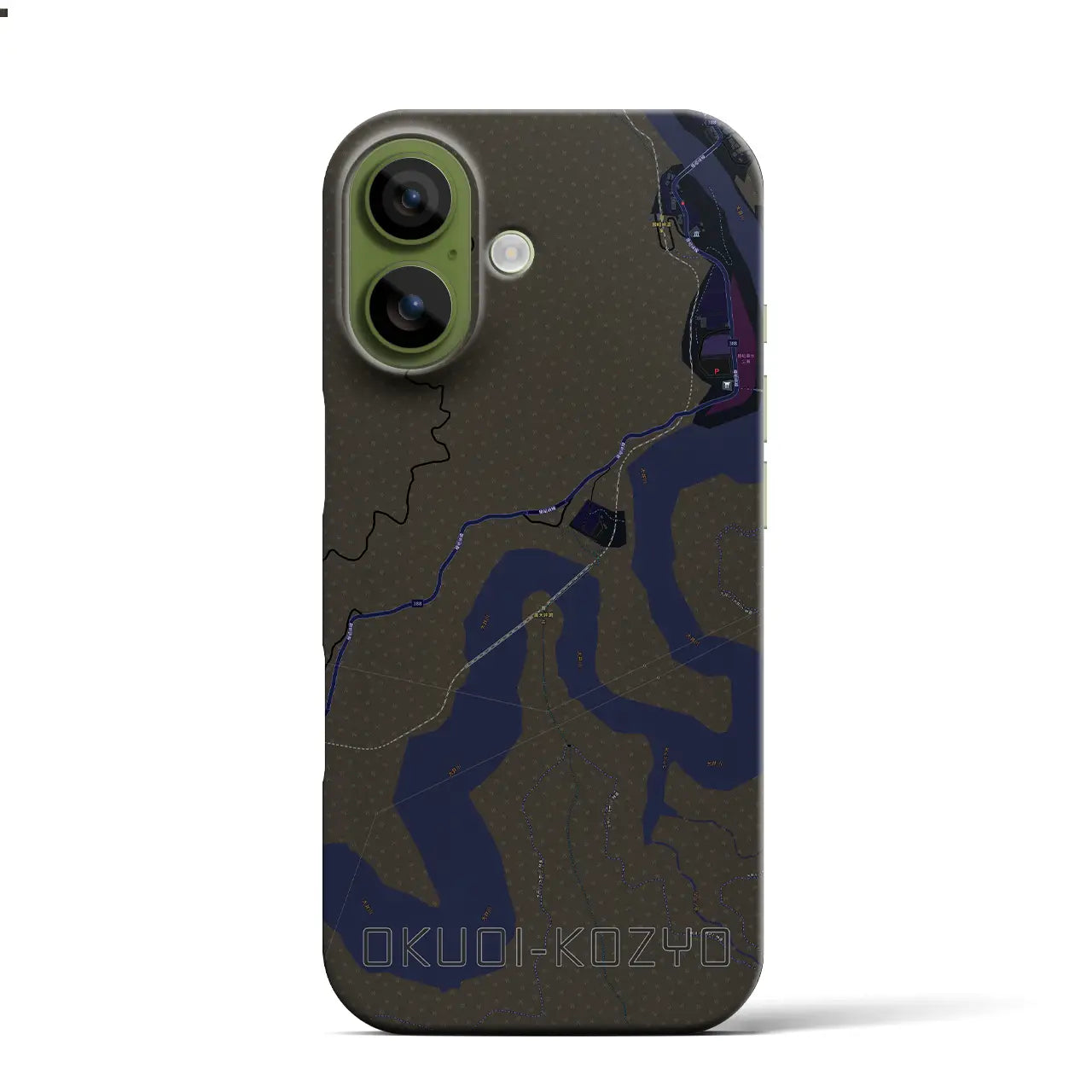 【奥大井湖上（静岡県）】地図柄iPhoneケース（バックカバータイプ）