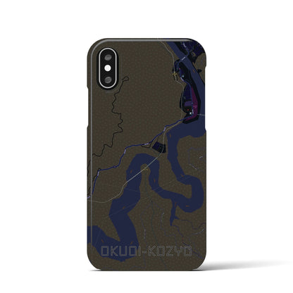 【奥大井湖上（静岡県）】地図柄iPhoneケース（バックカバータイプ）