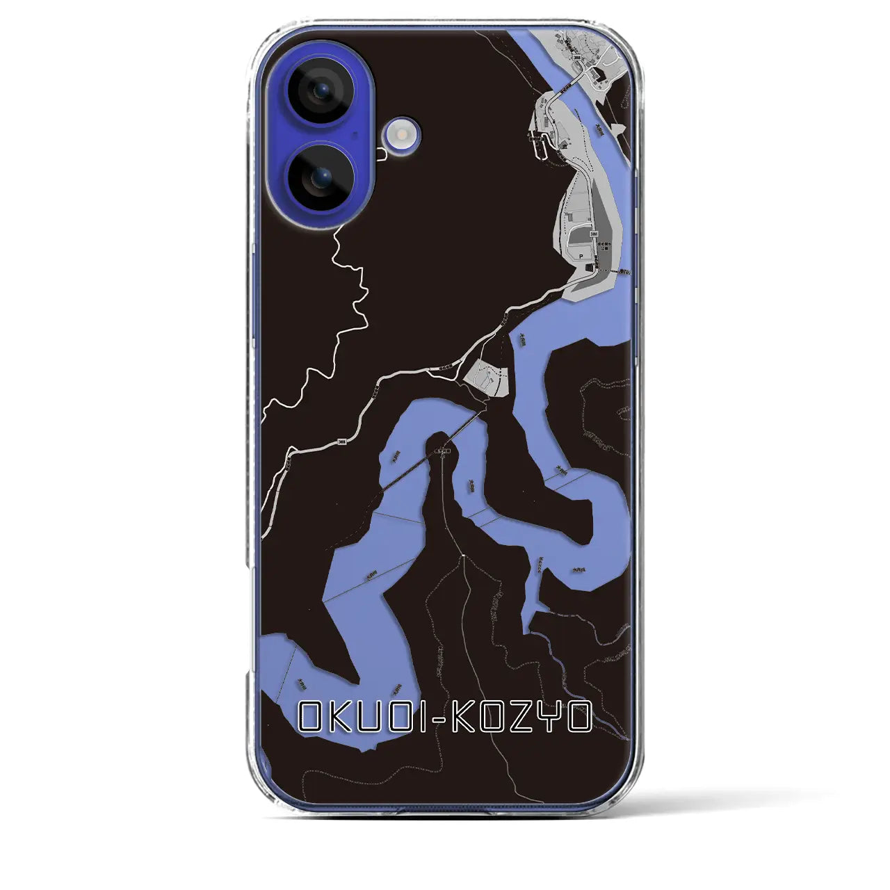 【奥大井湖上（静岡県）】地図柄iPhoneケース（クリアタイプ）