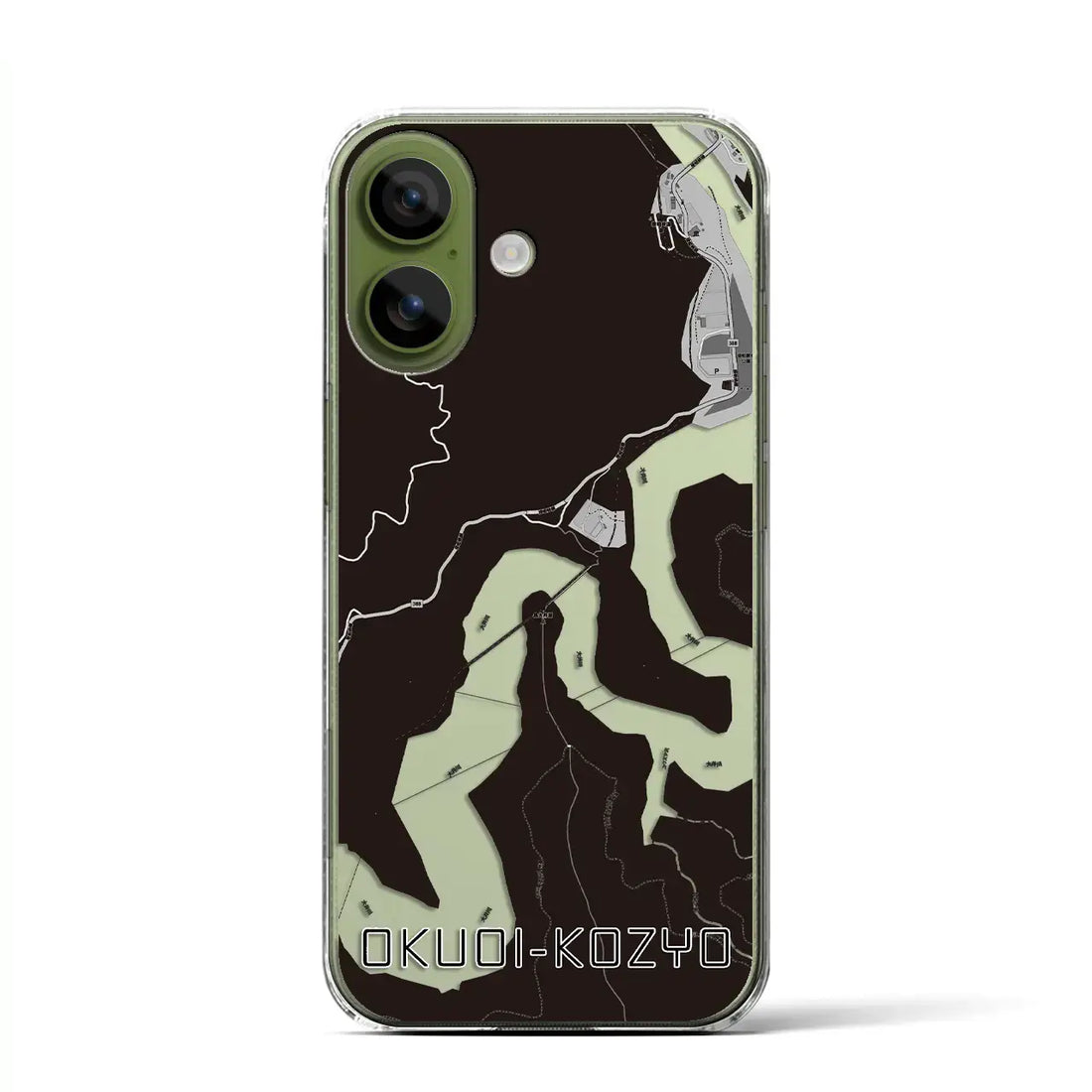 【奥大井湖上（静岡県）】地図柄iPhoneケース（クリアタイプ）モノトーン・iPhone 17 Pro Max 用