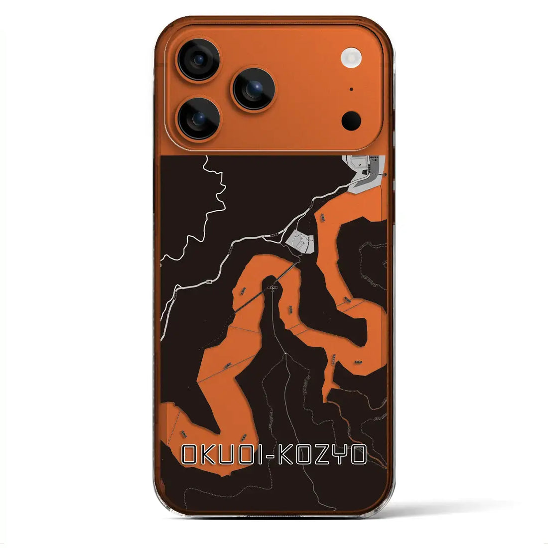 【奥大井湖上(静岡県)】地図柄iPhoneケース(クリアタイプ)モノトーン・iPhone 17 Pro Max 用