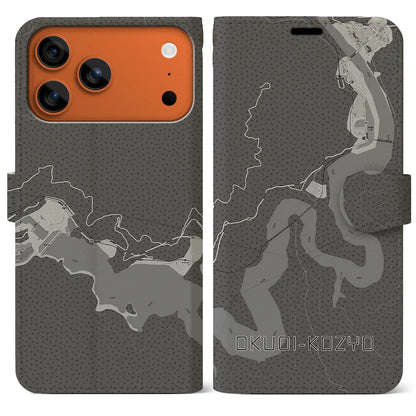 【奥大井湖上（静岡県）】地図柄iPhoneケース（手帳タイプ）