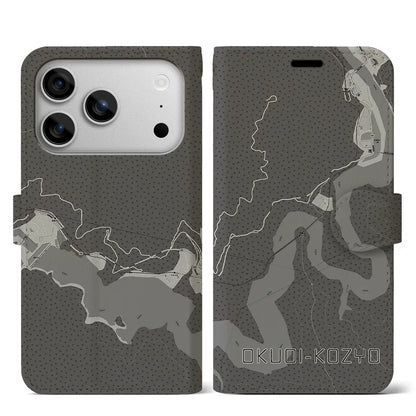 【奥大井湖上（静岡県）】地図柄iPhoneケース（手帳タイプ）