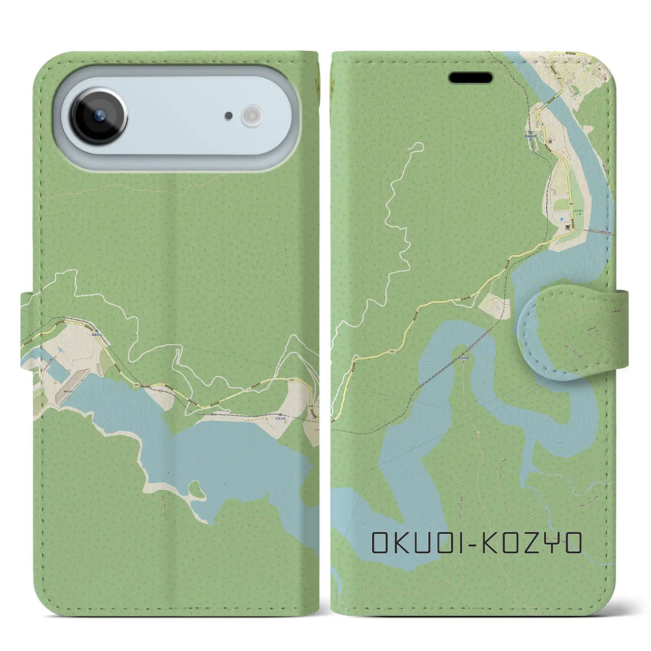 【奥大井湖上（静岡県）】地図柄iPhoneケース（手帳タイプ）