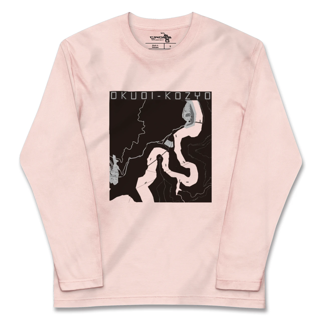 【奥大井湖上（静岡県）】地図柄ロングスリーブTシャツ