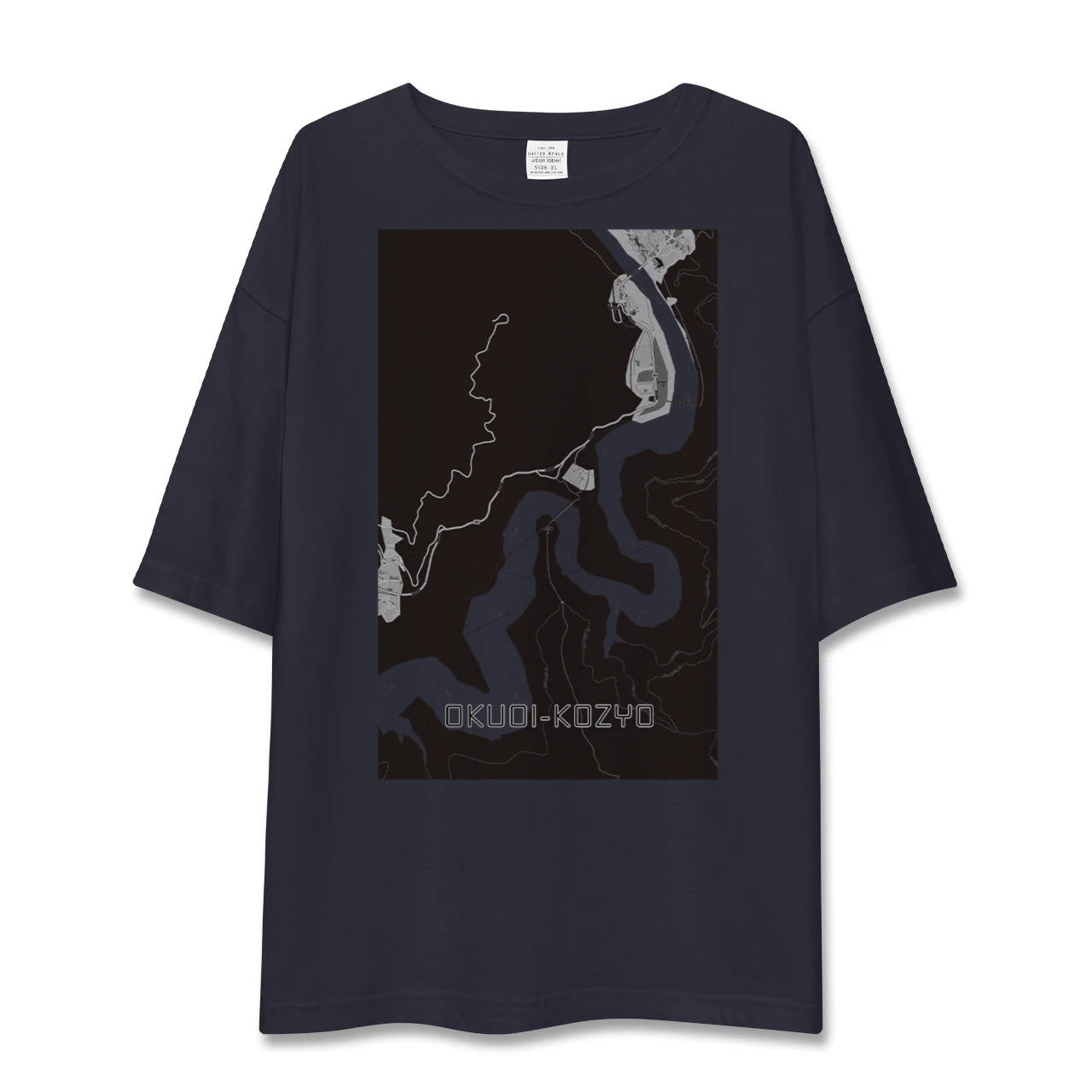 【奥大井湖上（静岡県）】地図柄ビッグシルエットTシャツ
