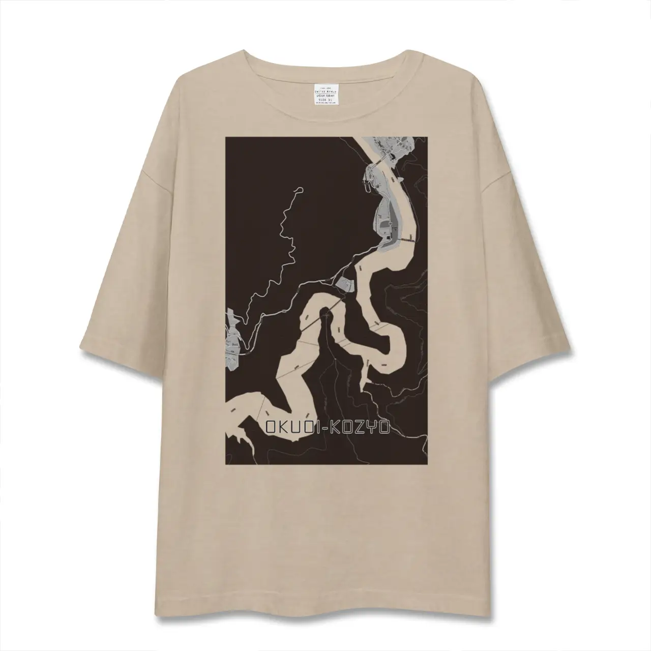 【奥大井湖上（静岡県）】地図柄ビッグシルエットTシャツ
