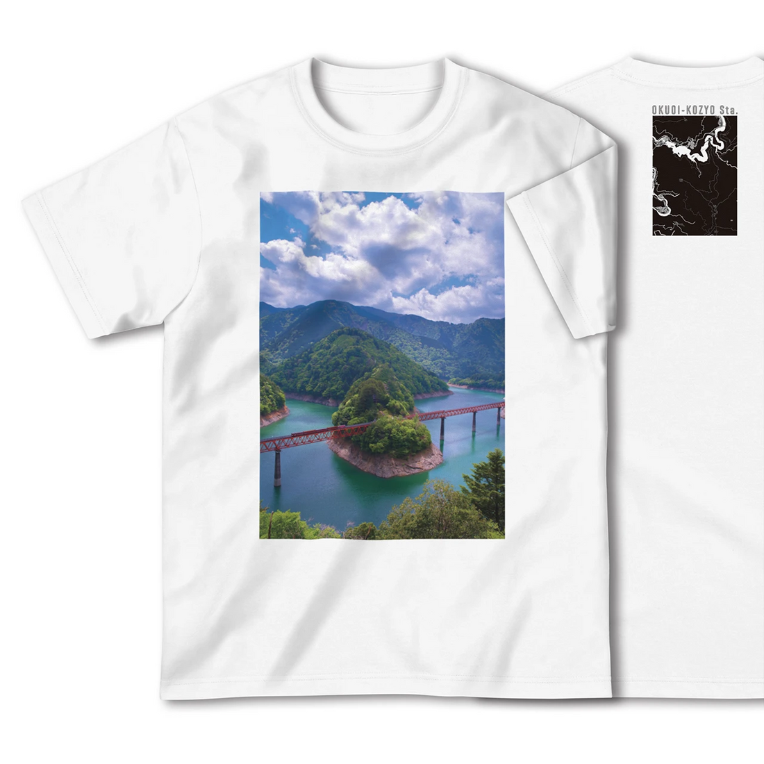 【奥大井湖上（静岡県）】Map World ハイクオリティTシャツ