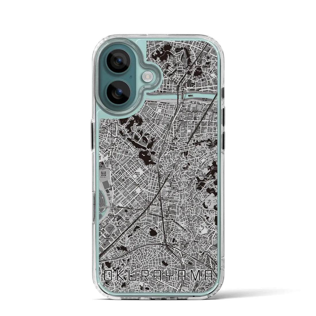 【大倉山（神奈川県）】地図柄iPhoneケース（MagSafeタイプ）モノトーン・iPhone 16 Pro 用