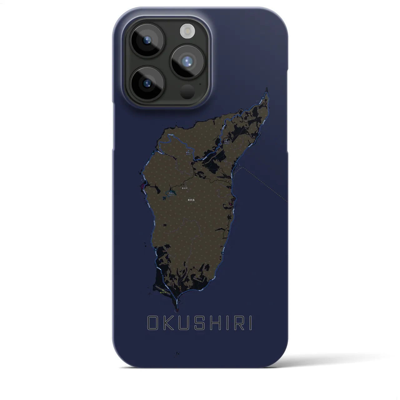 【奥尻（北海道）】地図柄iPhoneケース（バックカバータイプ）