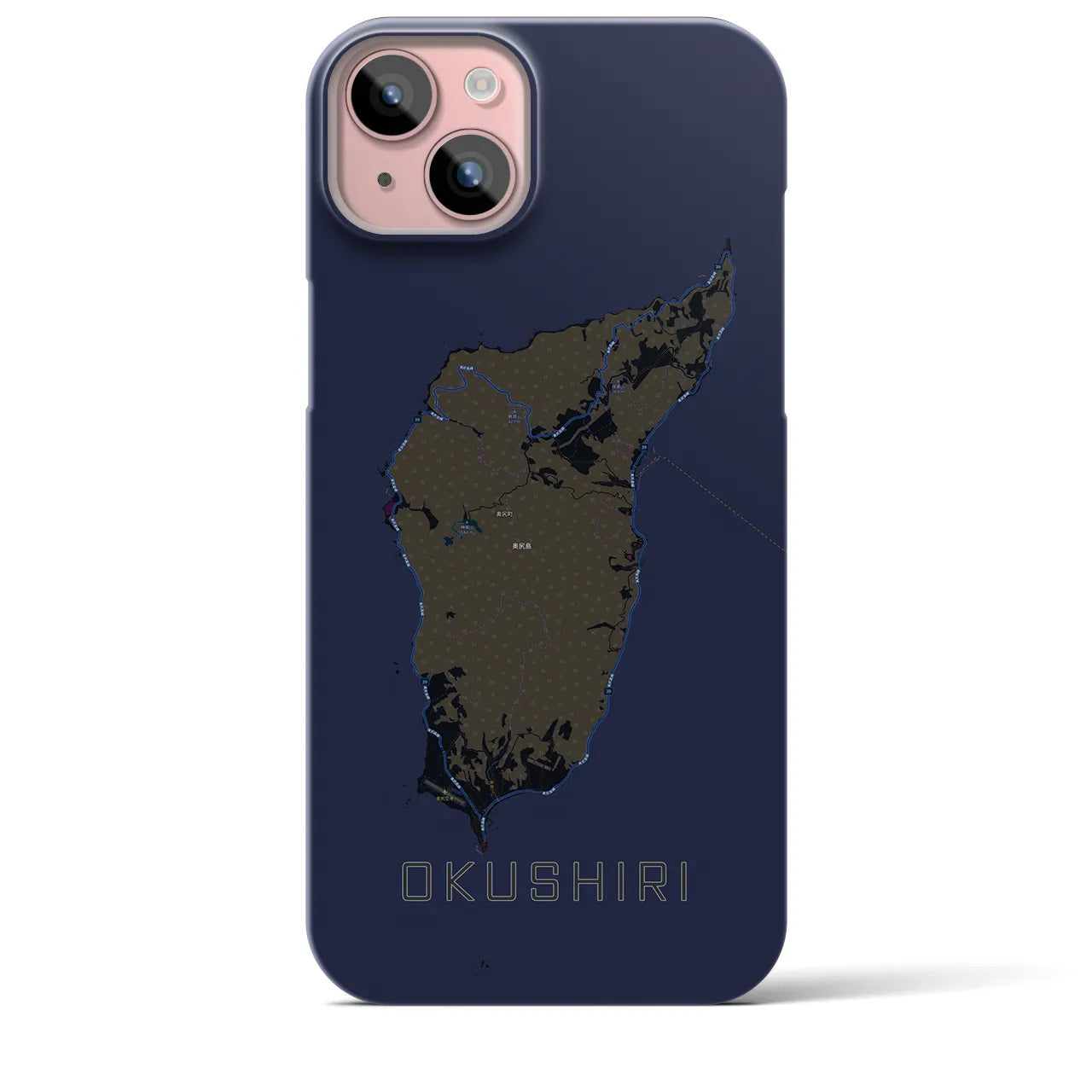 【奥尻（北海道）】地図柄iPhoneケース（バックカバータイプ）