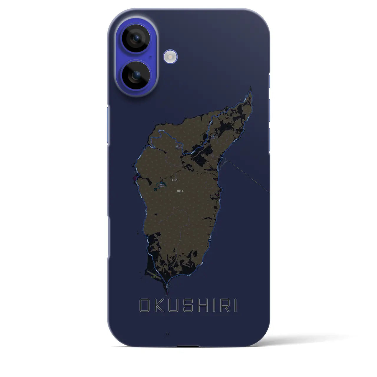 【奥尻（北海道）】地図柄iPhoneケース（バックカバータイプ）