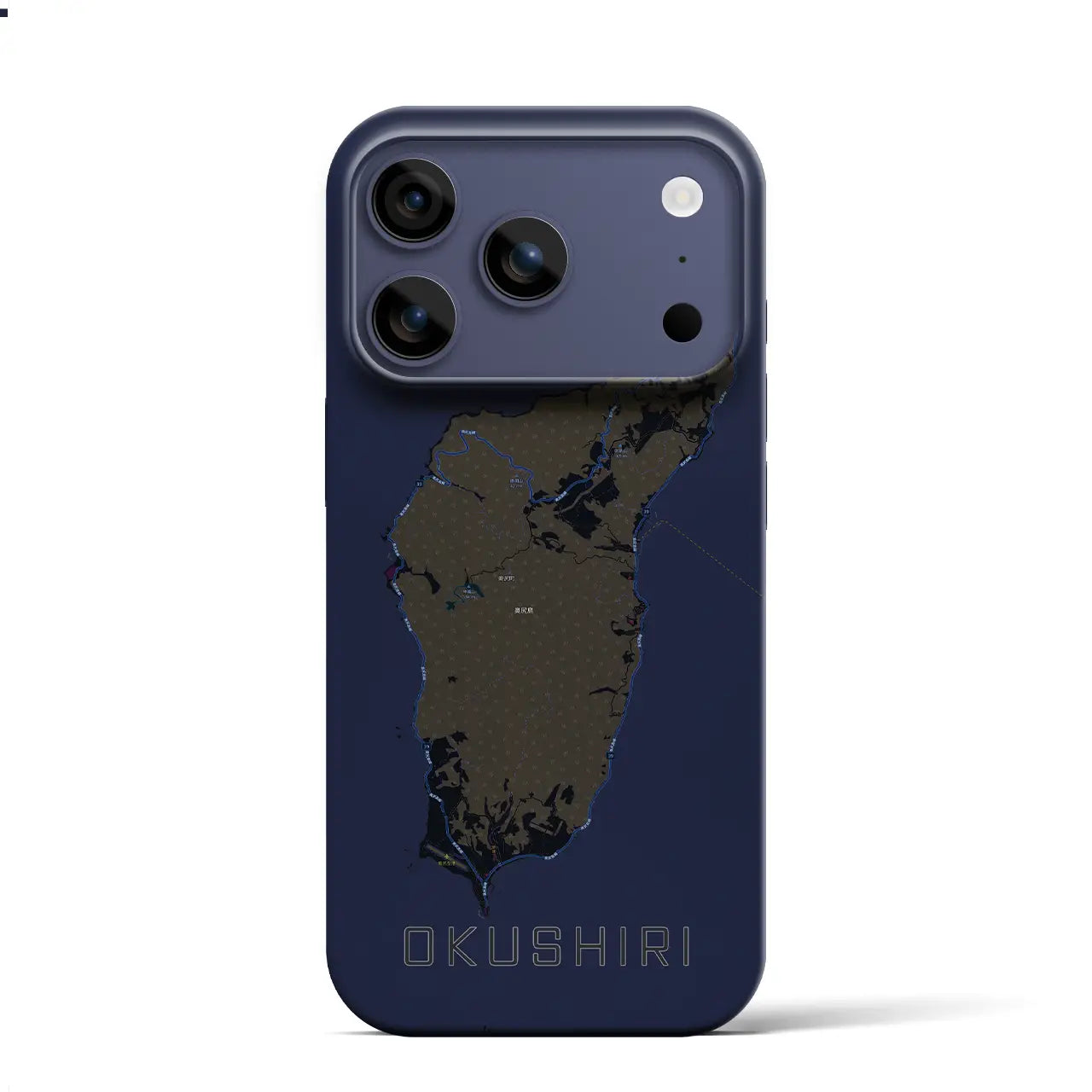 【奥尻（北海道）】地図柄iPhoneケース（バックカバータイプ）
