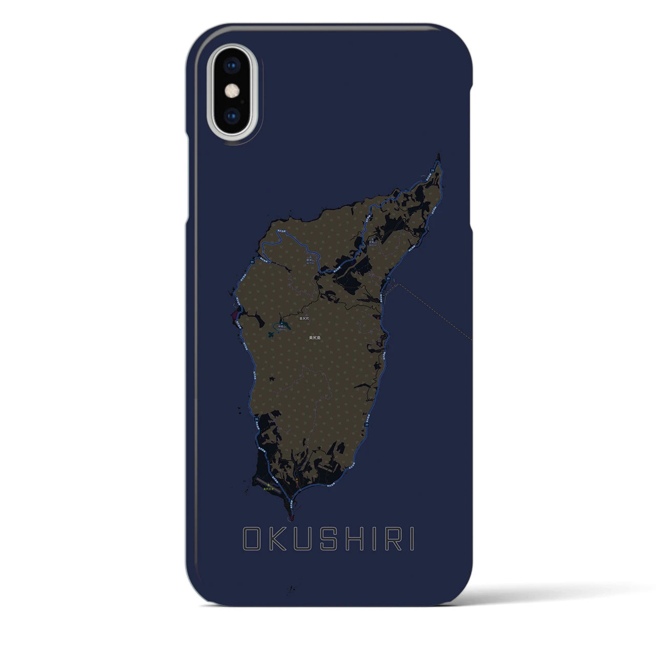 【奥尻（北海道）】地図柄iPhoneケース（バックカバータイプ）