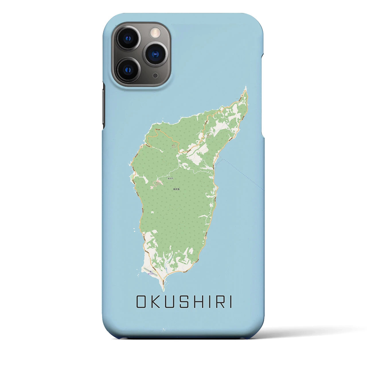 【奥尻（北海道）】地図柄iPhoneケース（バックカバータイプ）