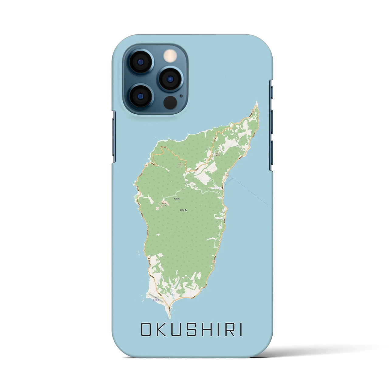 【奥尻（北海道）】地図柄iPhoneケース（バックカバータイプ）