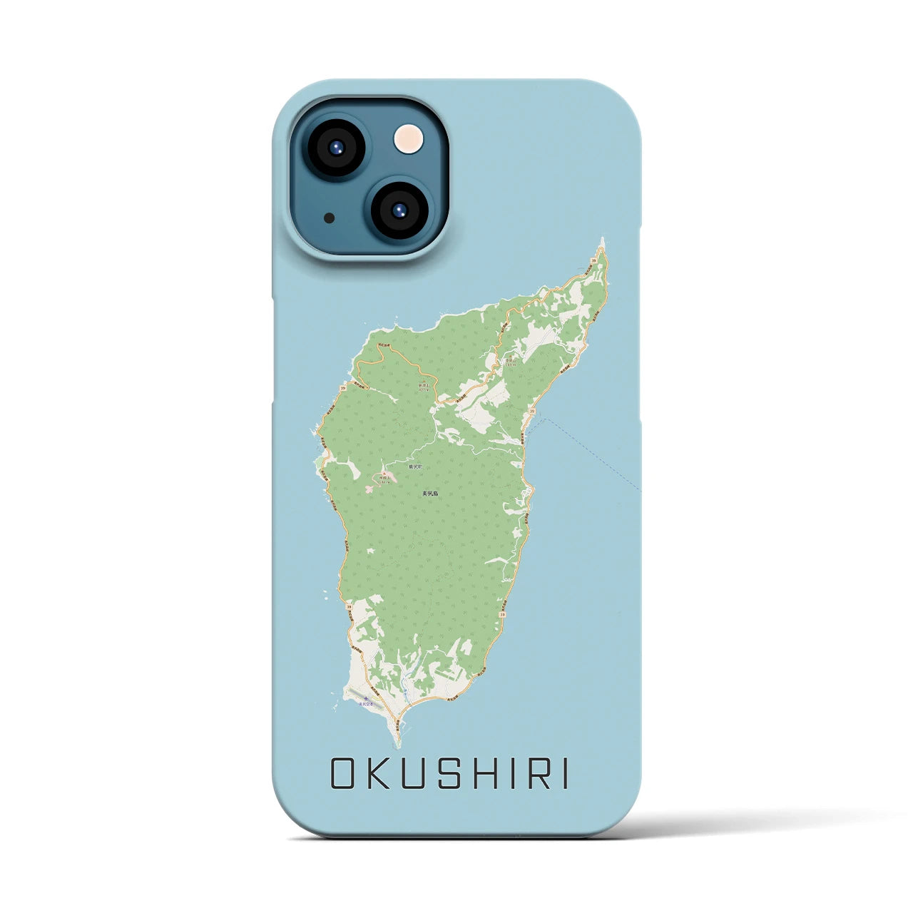 【奥尻（北海道）】地図柄iPhoneケース（バックカバータイプ）