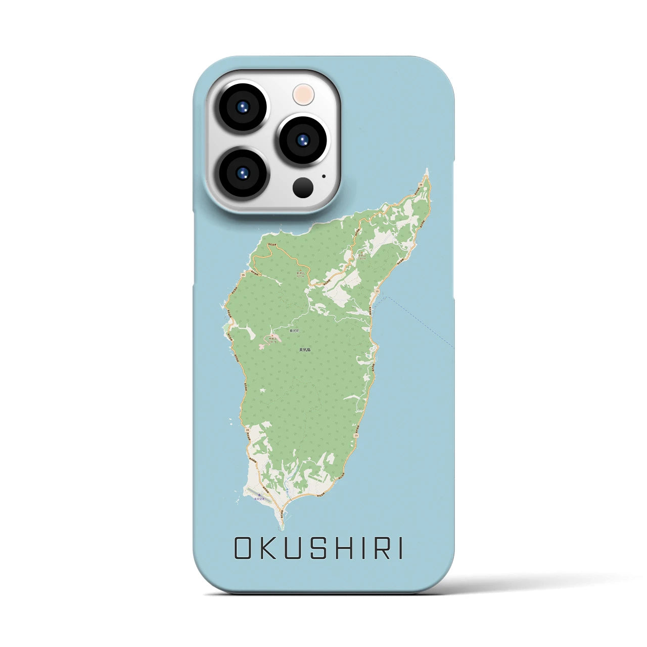 【奥尻（北海道）】地図柄iPhoneケース（バックカバータイプ）