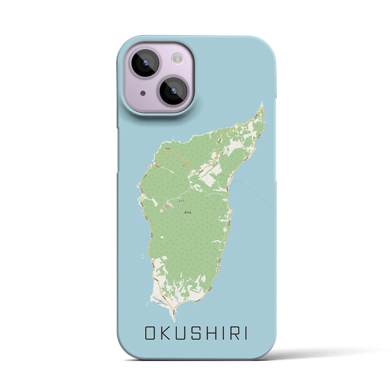 【奥尻（北海道）】地図柄iPhoneケース（バックカバータイプ）