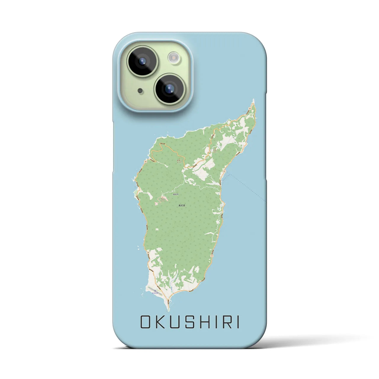 【奥尻（北海道）】地図柄iPhoneケース（バックカバータイプ）