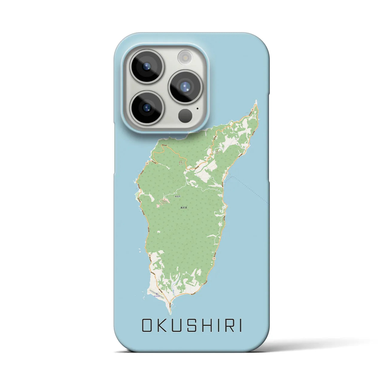 【奥尻（北海道）】地図柄iPhoneケース（バックカバータイプ）