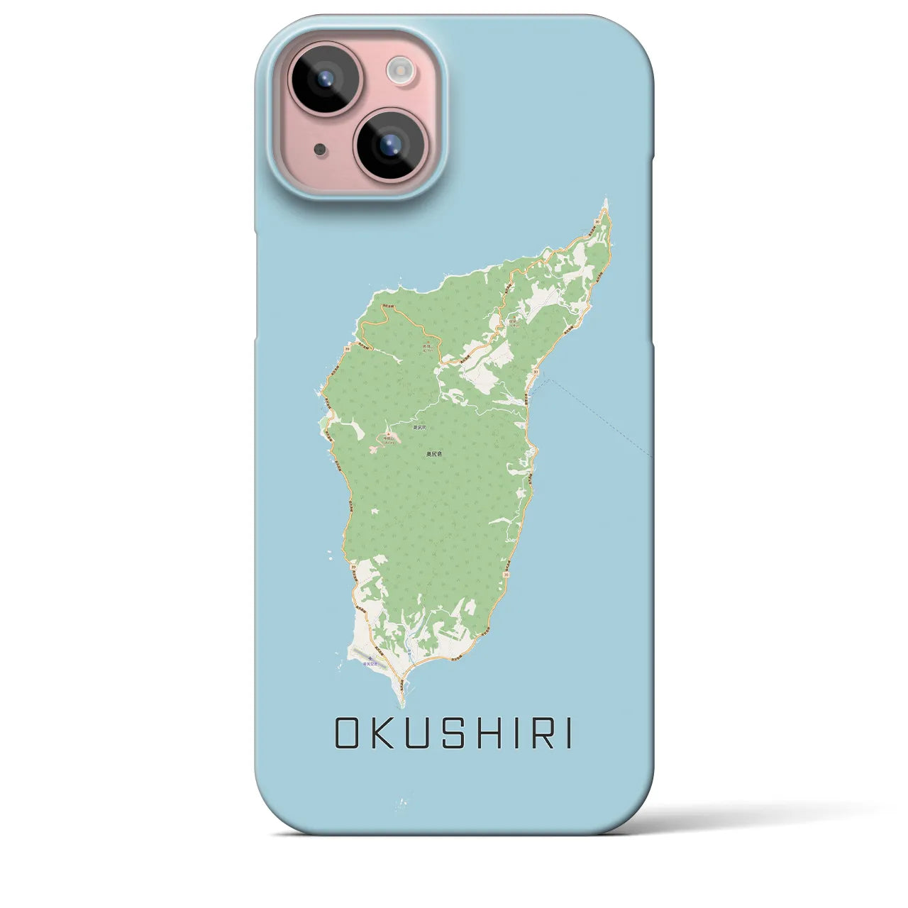 【奥尻（北海道）】地図柄iPhoneケース（バックカバータイプ）