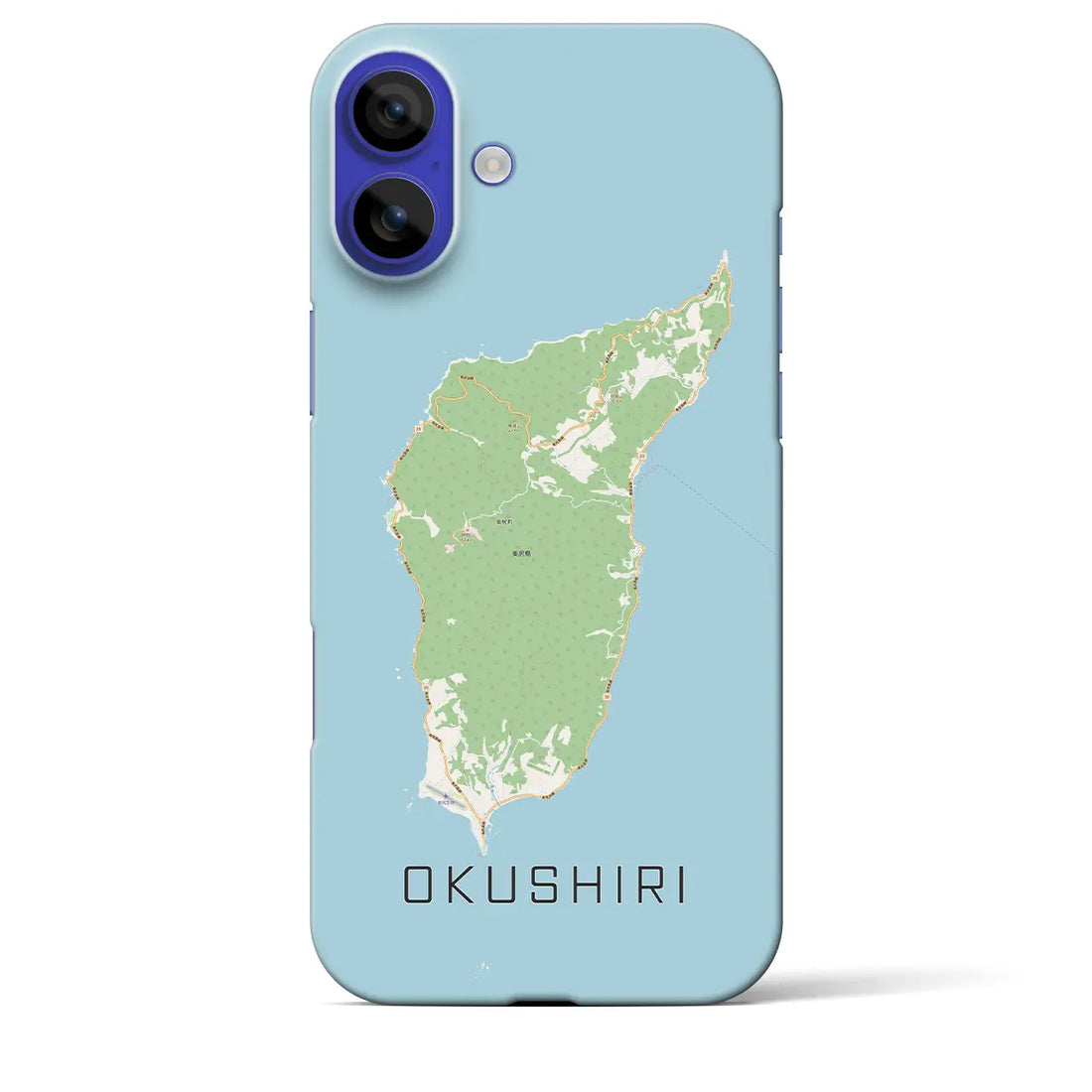 【奥尻（北海道）】地図柄iPhoneケース（バックカバータイプ）ナチュラル・iPhone 16 Pro Max 用