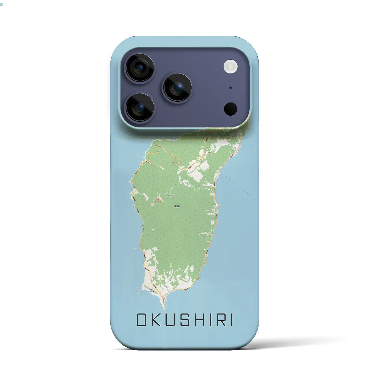 【奥尻（北海道）】地図柄iPhoneケース（バックカバータイプ）