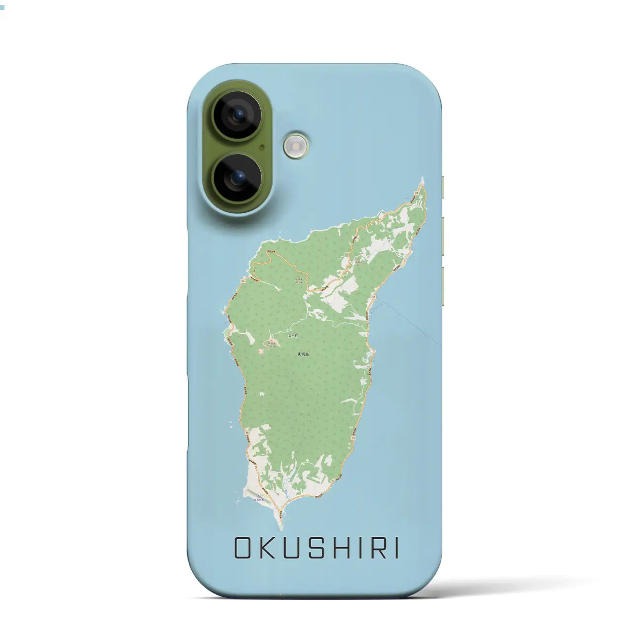 【奥尻（北海道）】地図柄iPhoneケース（バックカバータイプ）