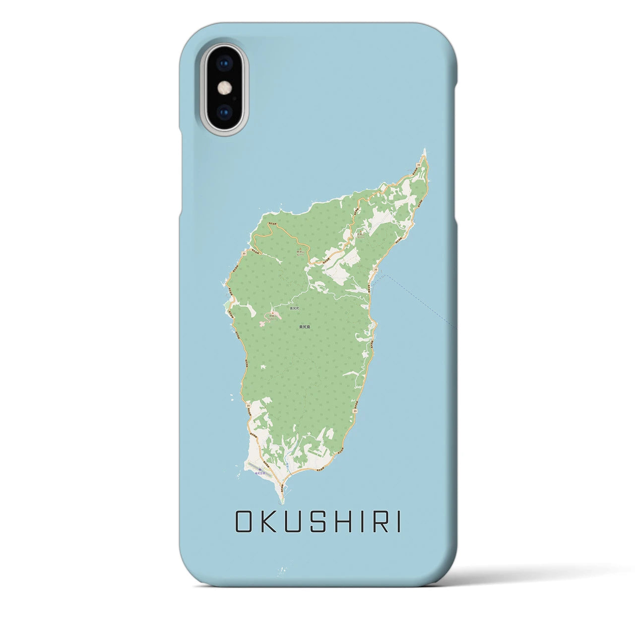 【奥尻（北海道）】地図柄iPhoneケース（バックカバータイプ）